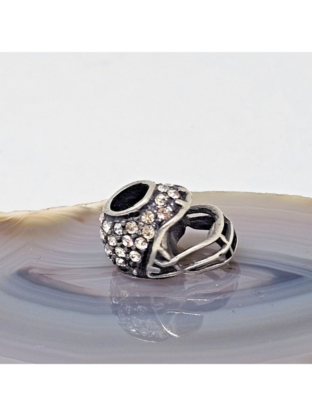 Kay Jewelers RL 925 ITALY Sterling Silver Rhinestone Football Helmet Charm Bead